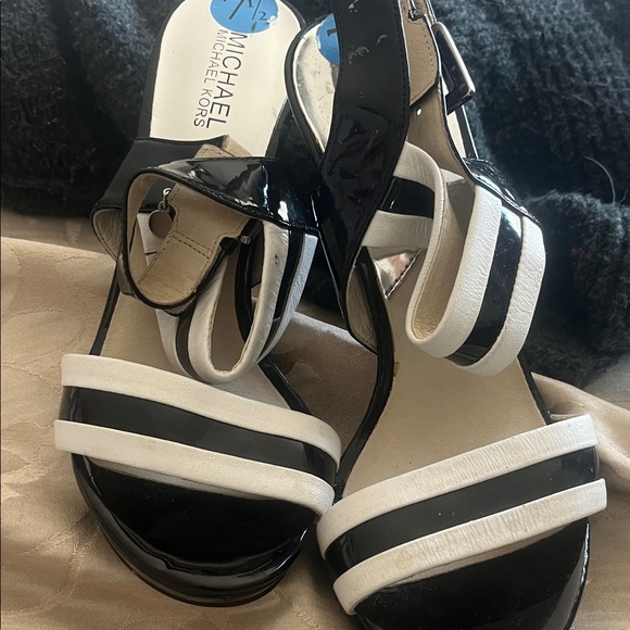 Michael Kors Black and White Heels - Picture 3 of 5